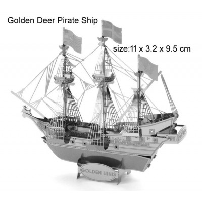 Металевий 3D-пазл Piececool Конструктор 3D Галеон Golden Hind Металевий 3D-пазл Piececool Конструктор 3D Галеон Golden Hind
