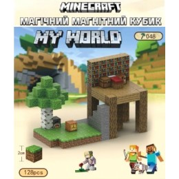 Магнітний конструктор Minecraft Будинок у джунглях 128шт + 4 фігурки Майнкрафт Дитячий конструктор на магнітах