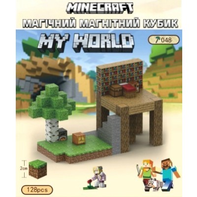 Магнітний конструктор Minecraft Будинок у джунглях 128шт + 4 фігурки Майнкрафт Дитячий конструктор на магнітах