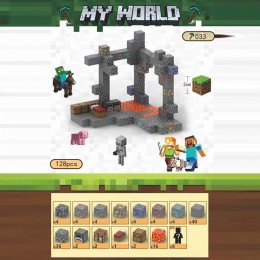 Магнітний конструктор Minecraft Розвідка шахт 128 шт + 6 фігурки Майнкрафт Дитячий конструктор на магнітах