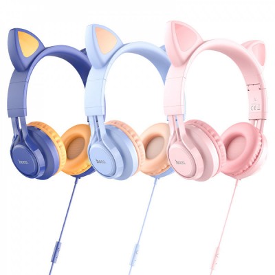 Навушники провідні HOCO W36 Cat Ear Headphones з мікрофоном Навушники провідні HOCO W36 Cat Ear Headphones з мікрофоном