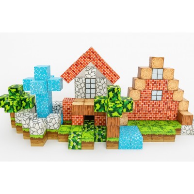 Магнітний конструктор Minecraft Маленький сад Майнкрафт Дитячий конструктор на магнітах 150 шт Магнітний конструктор Minecraft Маленький сад Майнкрафт Дитячий конструктор на магнітах 150 шт