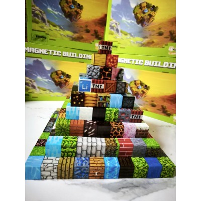 Магнітний конструктор Майнкрафт Асорті Minecraft 300 деталей + 10 фігурки Магнітний конструктор Майнкрафт Асорті Minecraft 300 деталей + 10 фігурки