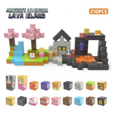 Магнітний конструктор Minecraft Princess Adventure: Lava Island Майнкрафт Лавовий острів 210 деталей