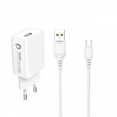 Адаптер живлення DENMEN DC01V + кабель Micro USB (5V/2.1A/1USB) Адаптер живлення DENMEN DC01V + кабель Micro USB (5V/2.1A/1USB)
