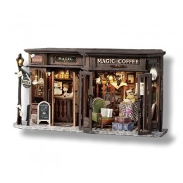 Румбокс Чарівна кав'ярня 3D Інтер'єрний конструктор Magic Coffee Shop DIY F-041 + купол Румбокс Чарівна кав'ярня 3D Інтер'єрний конструктор Magic Coffee Shop DIY F-041 + купол