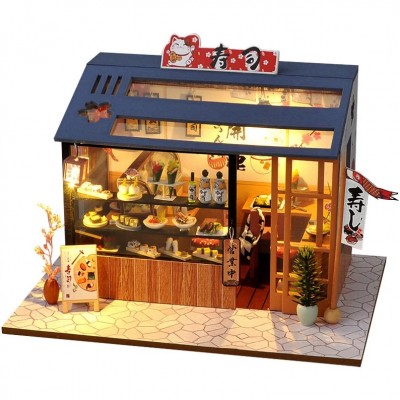 Румбокс Суші-ресторан Sushi Restaurant DIY Book Nook Kit Інтер'єрний конструктор TD-35