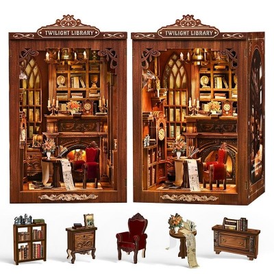 Бук Нук Бібліотека Сутінків Twilight Library DIY Mini Book Nook AM001-002 Бук Нук Бібліотека Сутінків Twilight Library DIY Mini Book Nook AM001-002