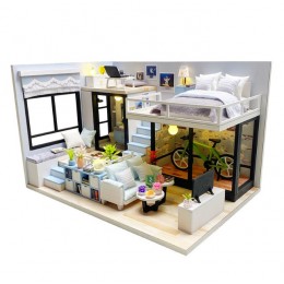 Румбокс Моя Кімната з велосипедом Інтер'єрний конструктор Modern Loft DIY Roombox Kit MD-26 Румбокс Моя Кімната з велосипедом Інтер'єрний конструктор Modern Loft DIY Roombox Kit MD-26