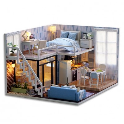 Румбокс Блакитні часи Інтер'єрний конструктор Roombox DIY House L-023 + купол Румбокс Блакитні часи Інтер'єрний конструктор Roombox DIY House L-023 + купол