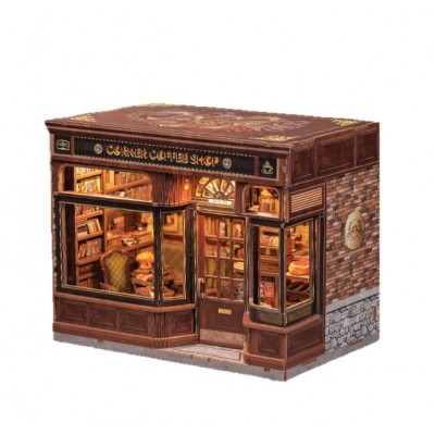 Бук Нук Кав’ярня на розі вулиці Інтер'єрний конструктор Book Nook Corner Coffee Shop DIY CWGВ-402