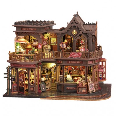 Румбокс Магічна кав'ярня Інтер'єрний конструктор Roombox Magic Coffee DIY House ES-009 + купол Румбокс Магічна кав'ярня Інтер'єрний конструктор Roombox Magic Coffee DIY House ES-009 + купол