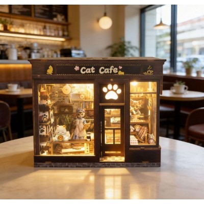 Румбокс Котяче кафе Roombox Cat Cafe DIY House Інтер'єрний конструктор WY-003