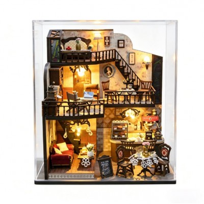 Румбокс Кав'ярня Щаслива зустріч Roombox Kyoto Sushi Restaurant DIY Miniature House Kit Інтер'єрний конструктор M-2533 + купол