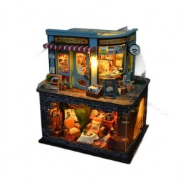 Румбокс Книжкова кав'ярня Детектив Roombox Detective Studio DIY Miniature House Kit Інтер'єрний конструктор TD-50