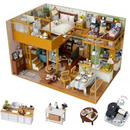 Румбокс Затишна двоповерхова резиденція Roombox Cozy Two-Story Residence DIY Miniature House Kit TD-55 + купол