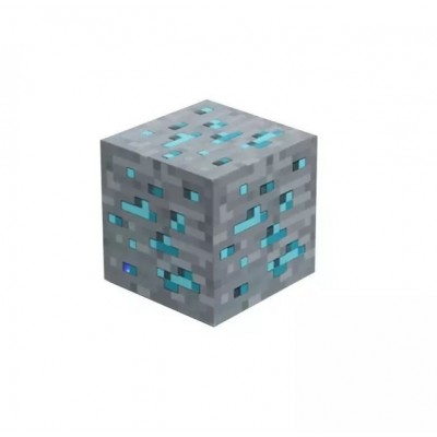 Нічник Майнкрафт Алмаз Minecraft Diamond у формі куба акумуляторна Блакитна