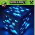 Нічник Майнкрафт Алмаз Minecraft Diamond у формі куба акумуляторна Блакитна