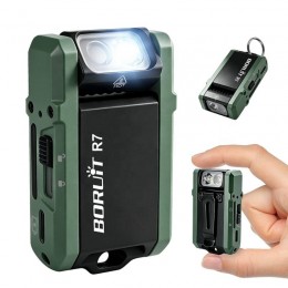 Ліхтарик Boruit R7 акумуляторний USB Type-C, 800 лм, RGB-підсвічування, магніт, кліпса, поворотна головка