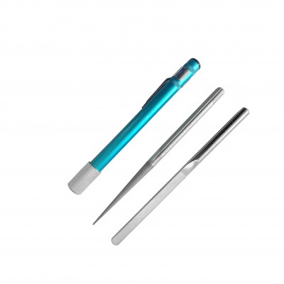 Точилка для ножів кишенькова алмазна комплект ручка для ножів, ножниць та гачків 2 стержні Синя