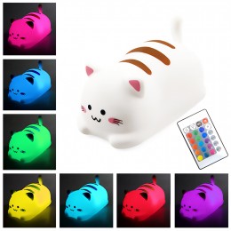 Нічник силіконовий Котик Happy Kitty Lovely Silicone Lamp з пультом