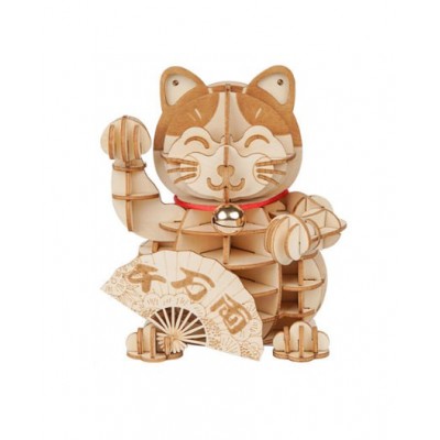 Дерев'яний 3D-пазл конструктор Щасливий кіт Rolife Lucky Cat TG303 (72 деталі) Дерев'яний 3D-пазл конструктор Щасливий кіт Rolife Lucky Cat TG303 (72 деталі)