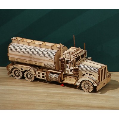 Дерев'яний 3D-пазл конструктор Автоцистерна ROKR Fuel Tank Car LG-810 (307 деталей)
