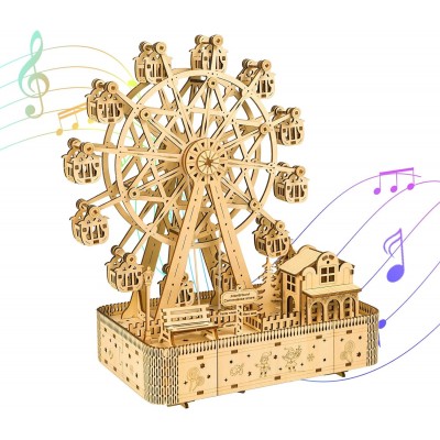 Дерев'яний пазл 3Д ROBOTIME Mechanical 3D Musical Ferris Wheel Музичне Колесо LG911