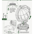 Конструктор 3D дерев'яний глобус ROKR Luminous Globe ST003D (Electric Version) з LED-підсвічуванням, 185 деталей