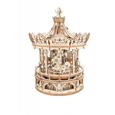 Конструктор Robotime 3D дерев'яний пазл модель Романтична карусель ROKR Romantic Carousel Mechanical AMK62 Конструктор Robotime 3D дерев'яний пазл модель Романтична карусель ROKR Romantic Carousel Mechanical AMK62