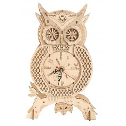 Конструктор Годинник Сова Robotime 3D пазл дерев'яний Owl Clock Mechanical LG802