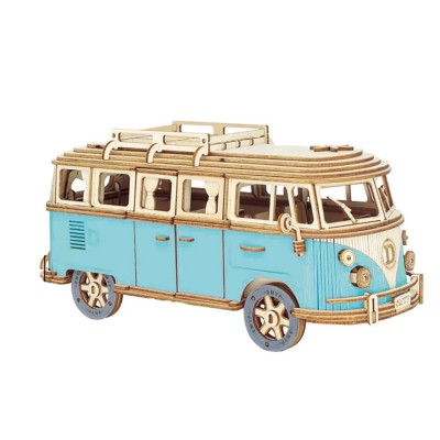Конструктор Robotime 3D дерев'яний пазл модель Комбі Кемпервен ROKR Kombi Campervan DG-Q701 Конструктор Robotime 3D дерев'яний пазл модель Комбі Кемпервен ROKR Kombi Campervan DG-Q701