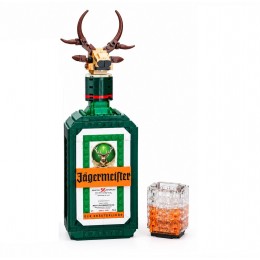 Конструктор 3D пляшка лікеру Єгермейстер Jägermeister з оленем та рюмкою 397 деталей Конструктор 3D пляшка лікеру Єгермейстер Jägermeister з оленем та рюмкою 397 деталей