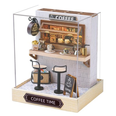 Румбокс Кав'ярня Coffee Time інтер'єрний 3D конструктор QT-048 Румбокс Кав'ярня Coffee Time інтер'єрний 3D конструктор QT-048