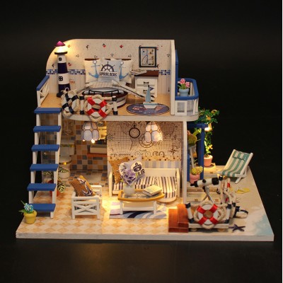 Румбокс Будиночок біля моря Blue Coast інтер'єрний конструктор DIY mini house Roombox М032